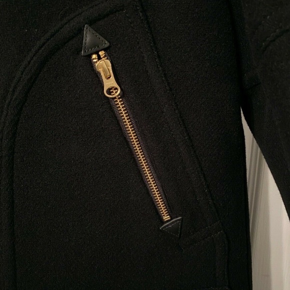 J. Crew Black Pea Coat with Faux Fur Collar - Picture 5 of 10